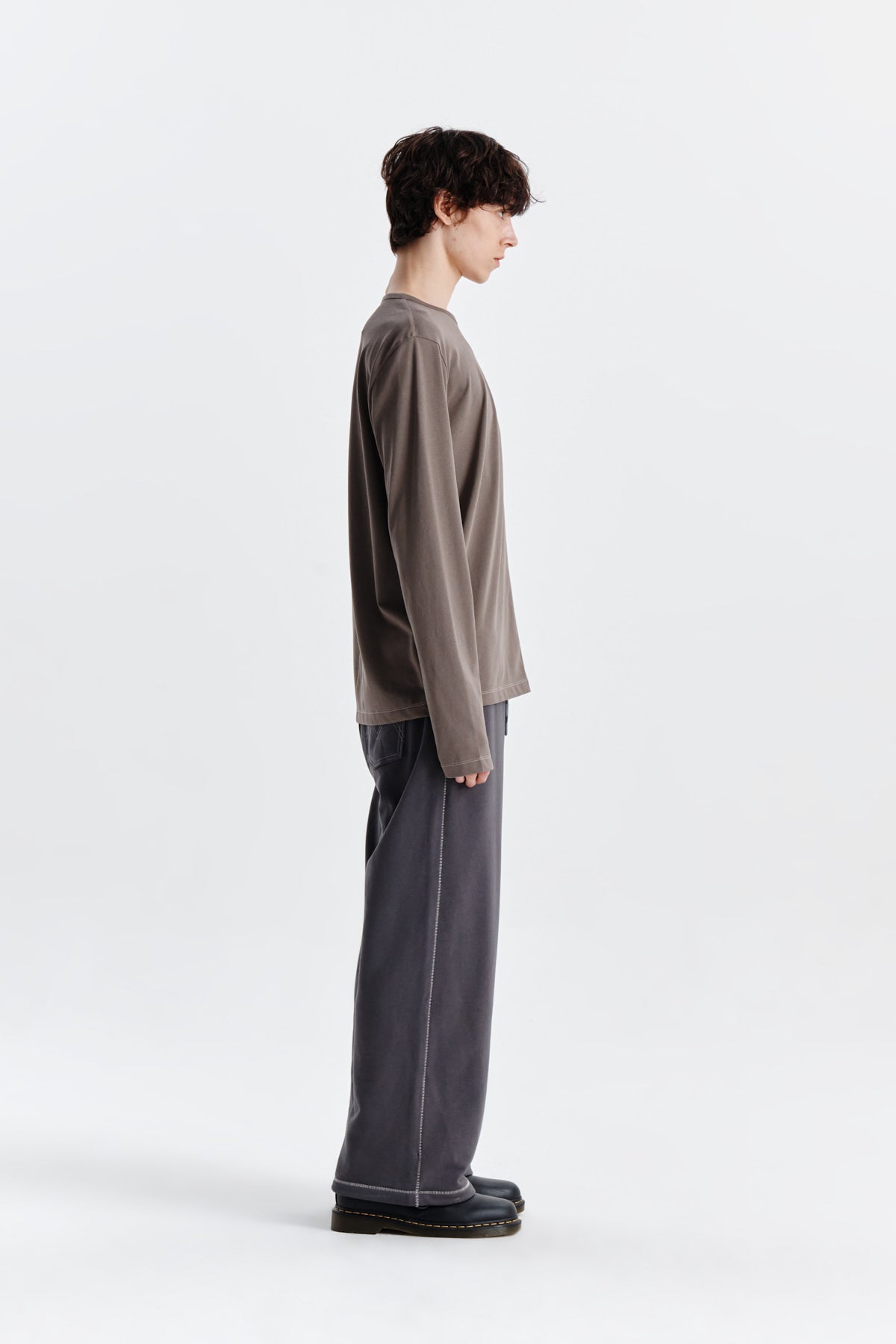 Matin Kim - Patch Graphic Point Long Sleeve Top (Khaki) product image 6 | TRAB K-Fashion Australia