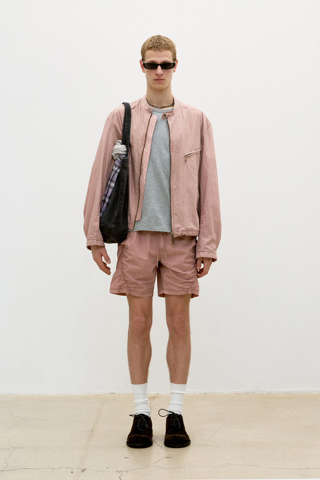 Coor - Garment Dyed Biker Jacket (Washed Dusty Pink) product image 2 | TRAB K-Fashion Australia