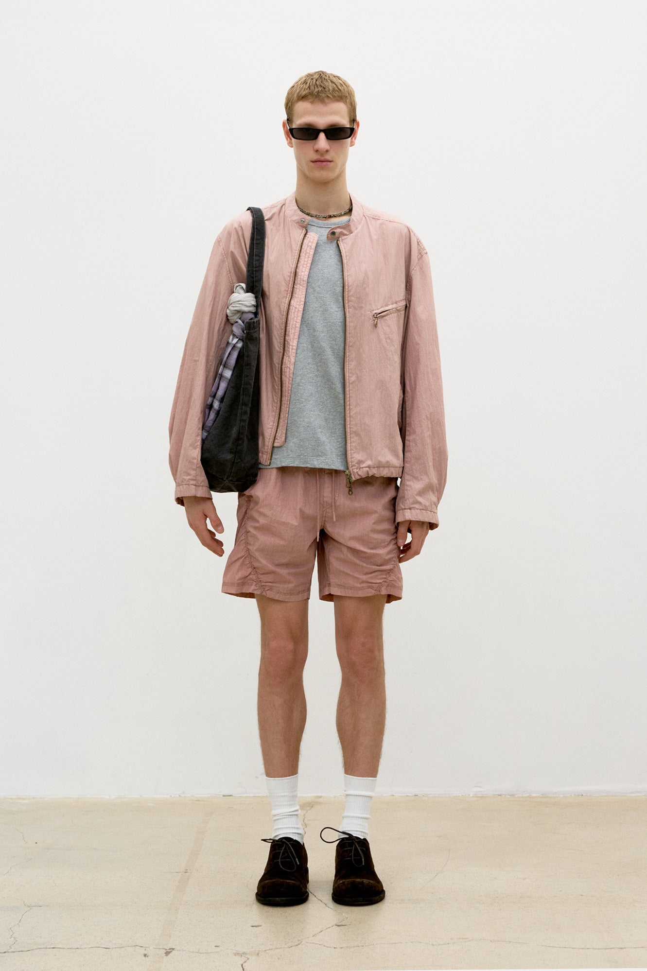 Coor - Garment Dyed Biker Jacket (Washed Dusty Pink) product image 2 | TRAB K-Fashion Australia
