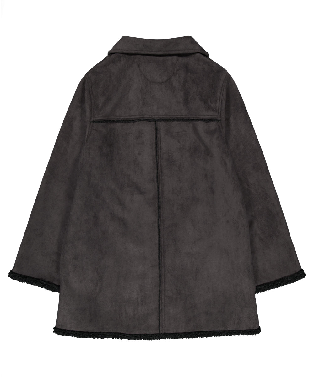 Coyseio - Round Collar Suede Jacket (Charcoal) product image 20 | TRAB K-Fashion Australia