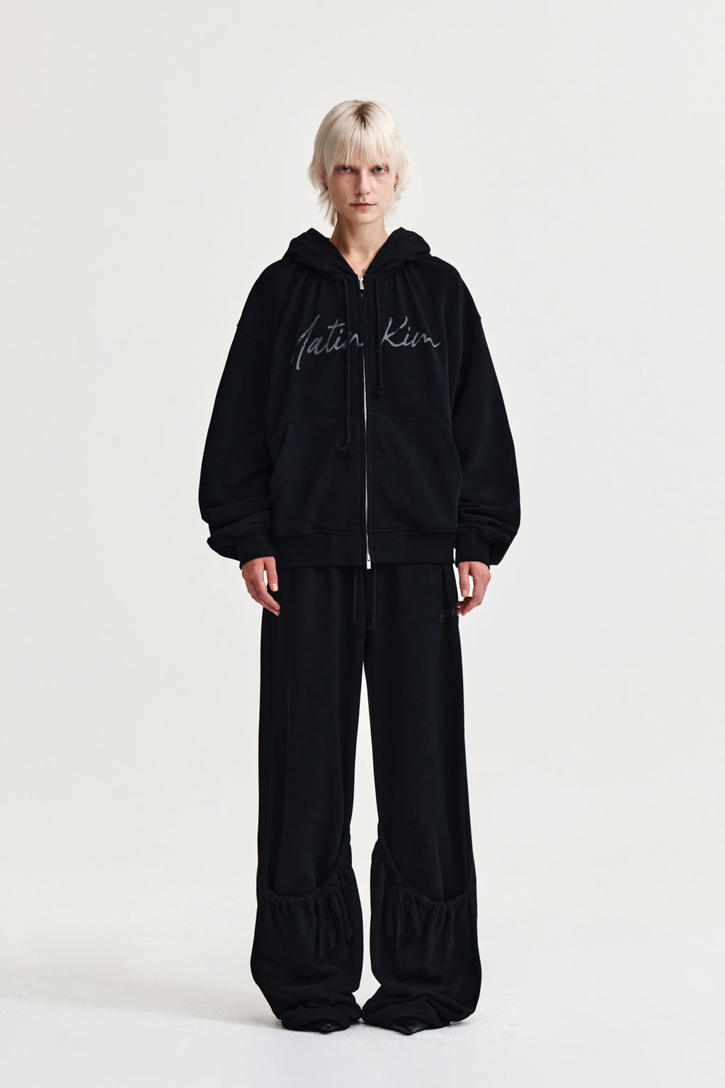 Matin Kim - Drawstring Point Sweatpants (Black) product image 11 | TRAB K-Fashion Australia