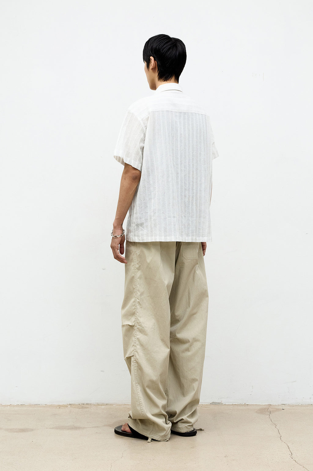 Coor - Seer Pin Open Collar Half Shirt (White) product image 4 | TRAB K-Fashion Australia