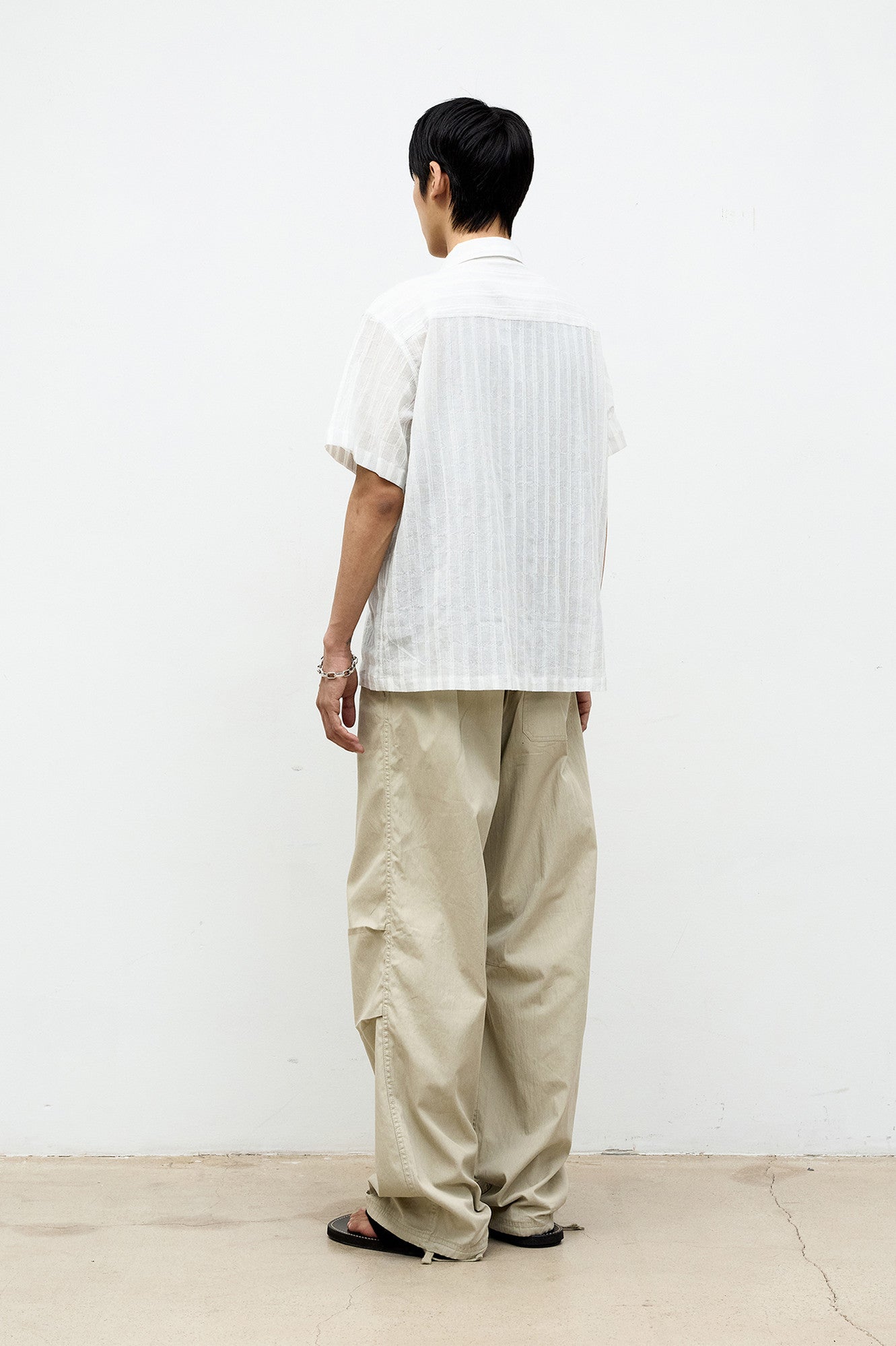 Coor - Seer Pin Open Collar Half Shirt (White) product image 4 | TRAB K-Fashion Australia