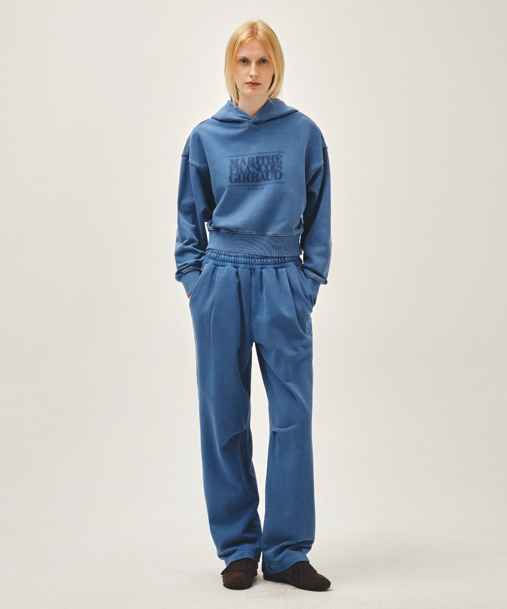 Marithe & Francois Girbaud - Shadow Classic Logo Dyeing Crop Hoodie (Blue) product image 4 | TRAB K-Fashion Australia