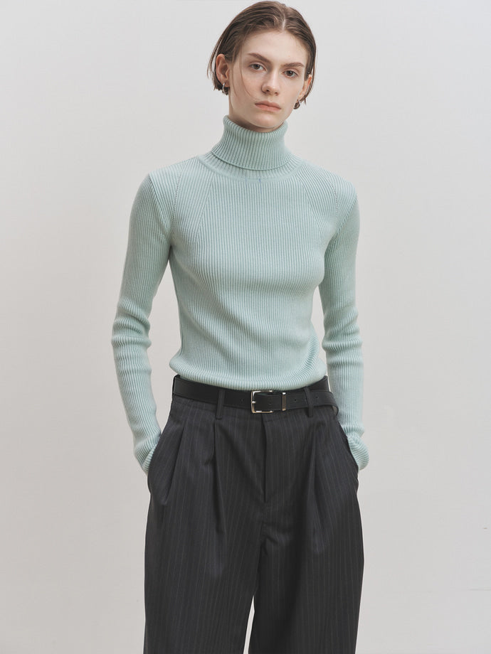 Tonywack - Slim-Fit Ribbed Turtleneck (Mint) product image 7 | TRAB K-Fashion Australia