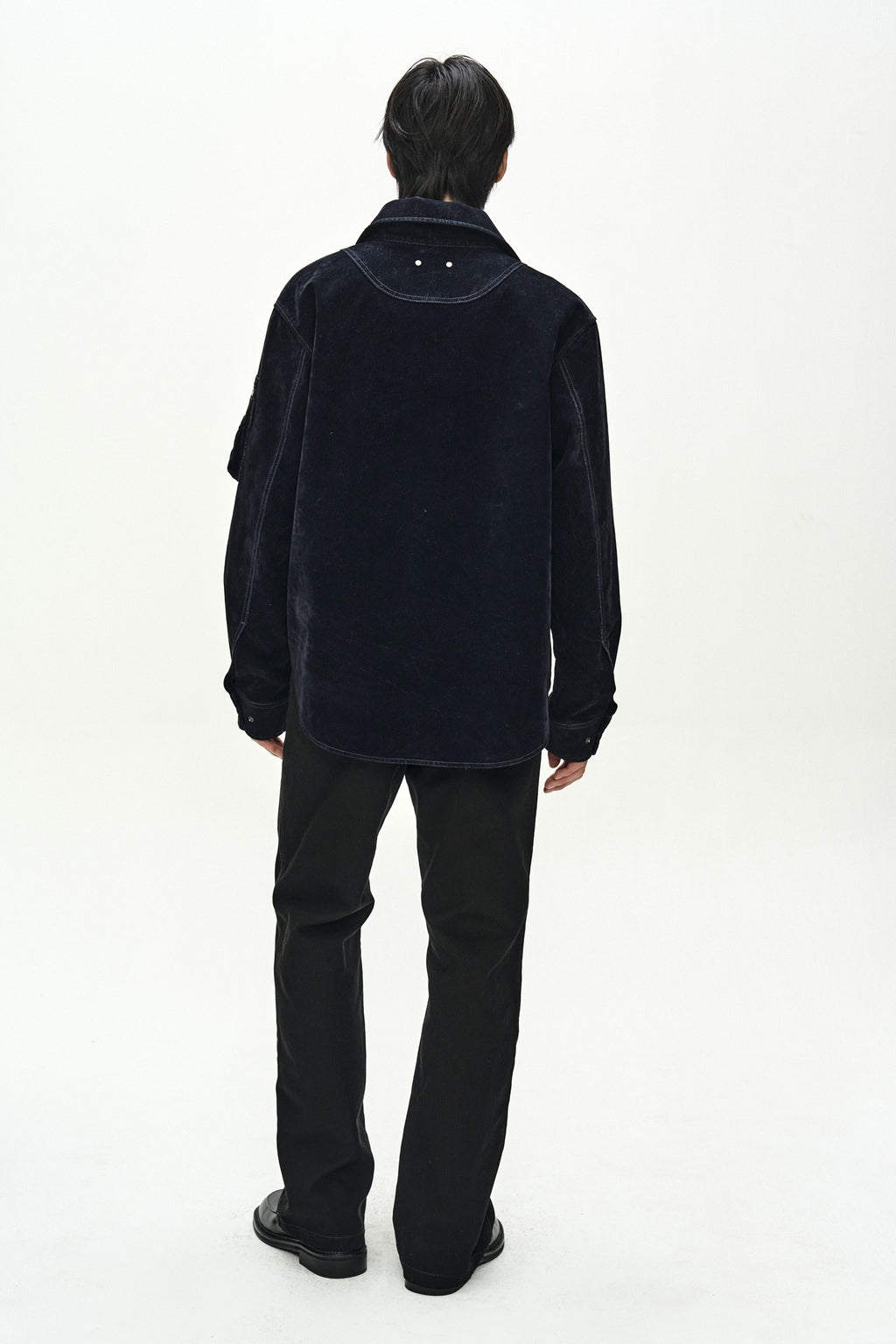 Andersson Bell - Flock Velvet Padded Shirt (Navy) product image 4 | TRAB K-Fashion Australia