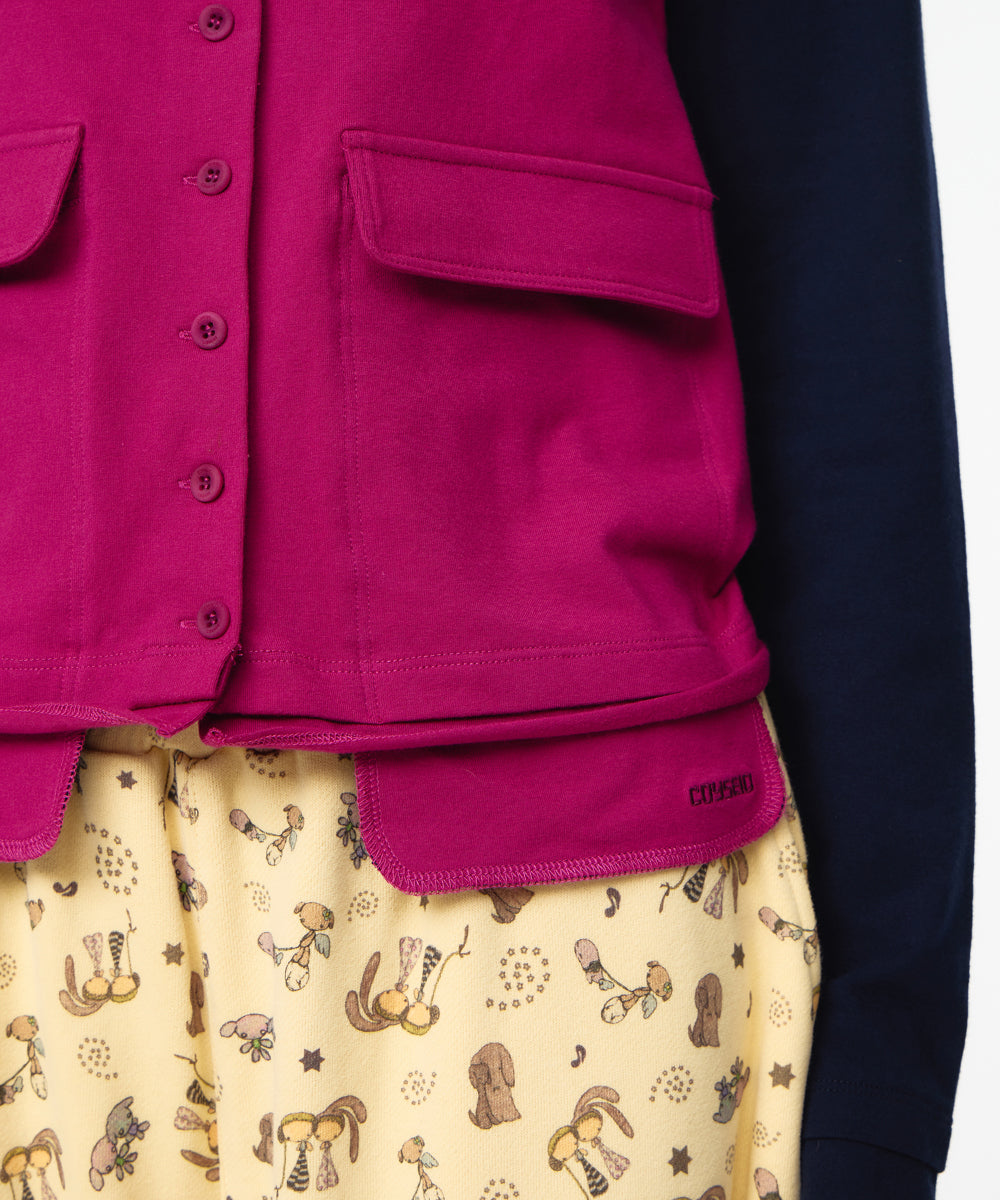 Coyseio - Button-Up Deep Neck Cardigan (Magenta) product image 6 | TRAB K-Fashion Australia