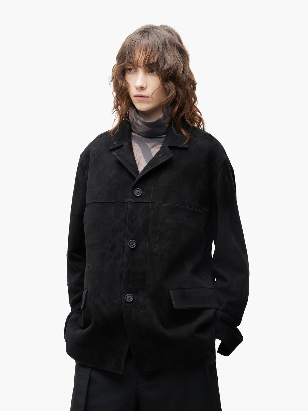 Jiyong Kim - Goat Suede Work Jacket (Black) product image 4 | TRAB K-Fashion Australia