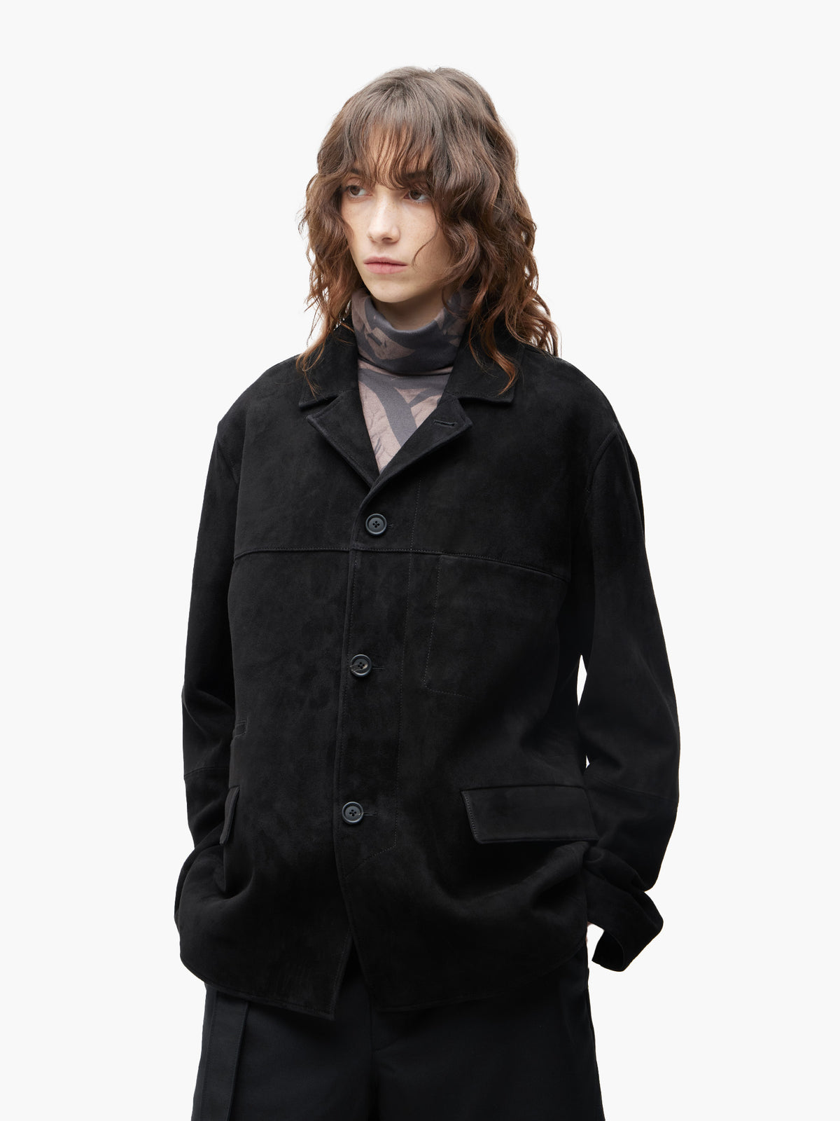 Jiyong Kim - Goat Suede Work Jacket (Black) product image 4 | TRAB K-Fashion Australia