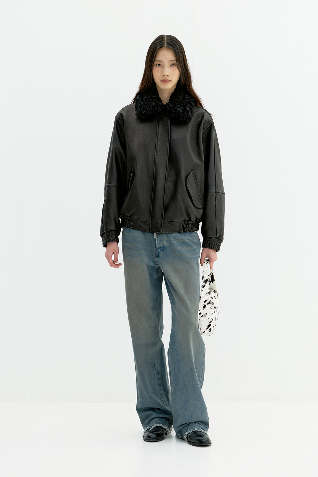 Coor - Detachable Fur Leather Jumper (Black) product image 2 | TRAB K-Fashion Australia