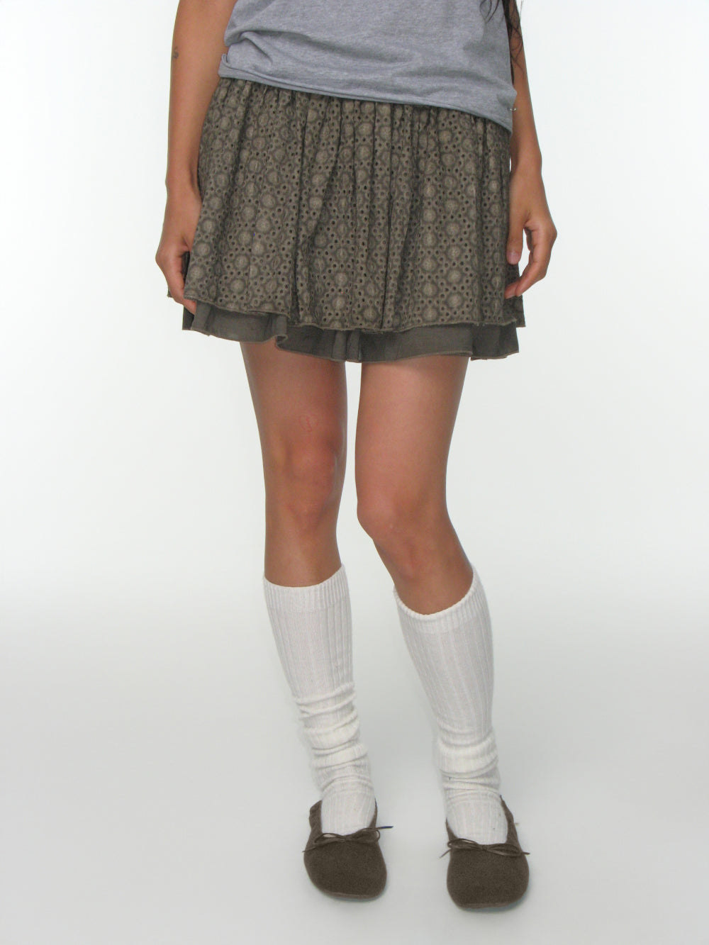 Coyseio - Flower Punching Skirt (Brown) product image 9 | TRAB K-Fashion Australia