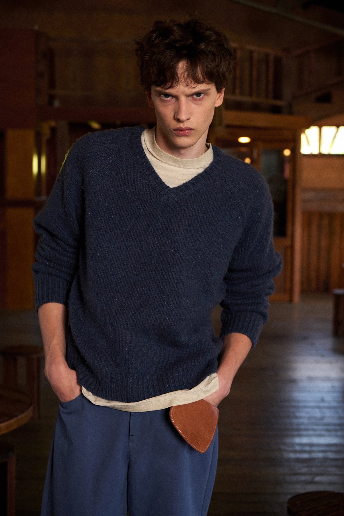 STU - Super Fine Wool V-neck Knit (Dark Blue) product image 9 | TRAB K-Fashion Australia