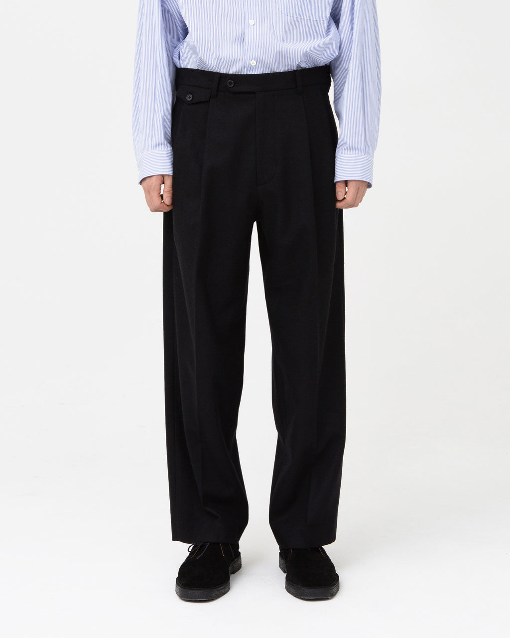 Brownyard - Pure Wool Two Tuck Pants (Black) product image 1 | TRAB K-Fashion Australia