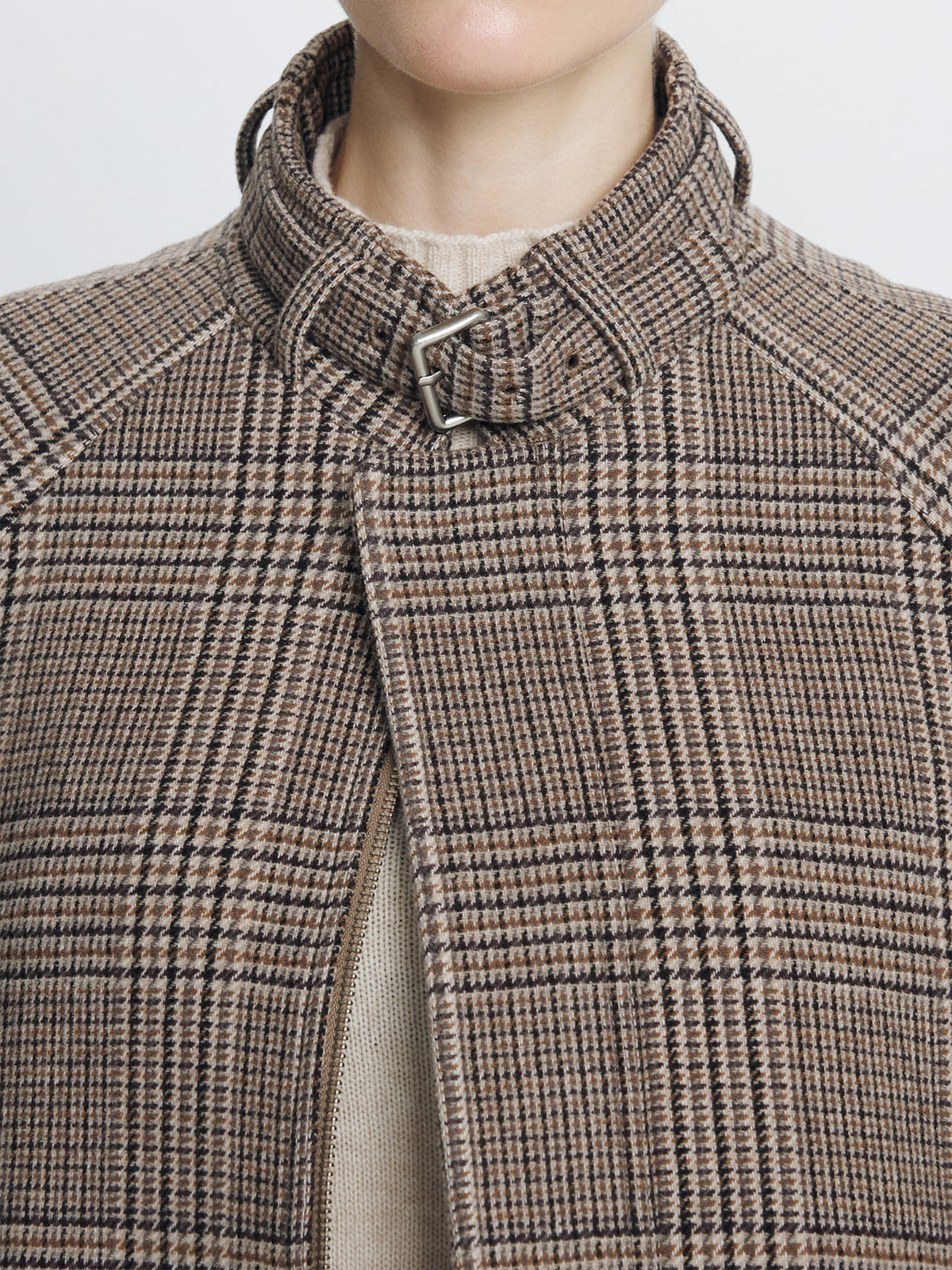 Tonywack - Checked Wool Flannel Belted Stand Collar Bomber (Glen Check) product image 7 | TRAB K-Fashion Australia