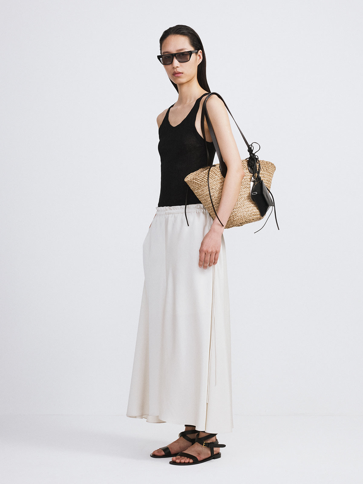 Recto - Fluid Long Skirt (Ecru) product image 2 | TRAB K-Fashion Australia