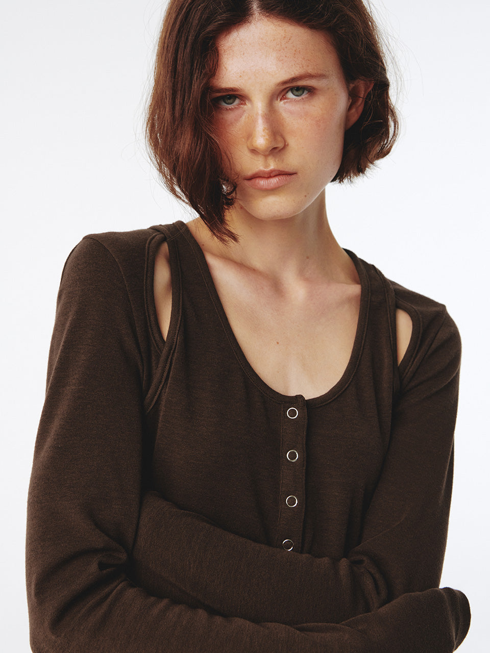 Kijun - Raglan Cut Jersey Dress (Brown) product image 3 | TRAB K-Fashion Australia