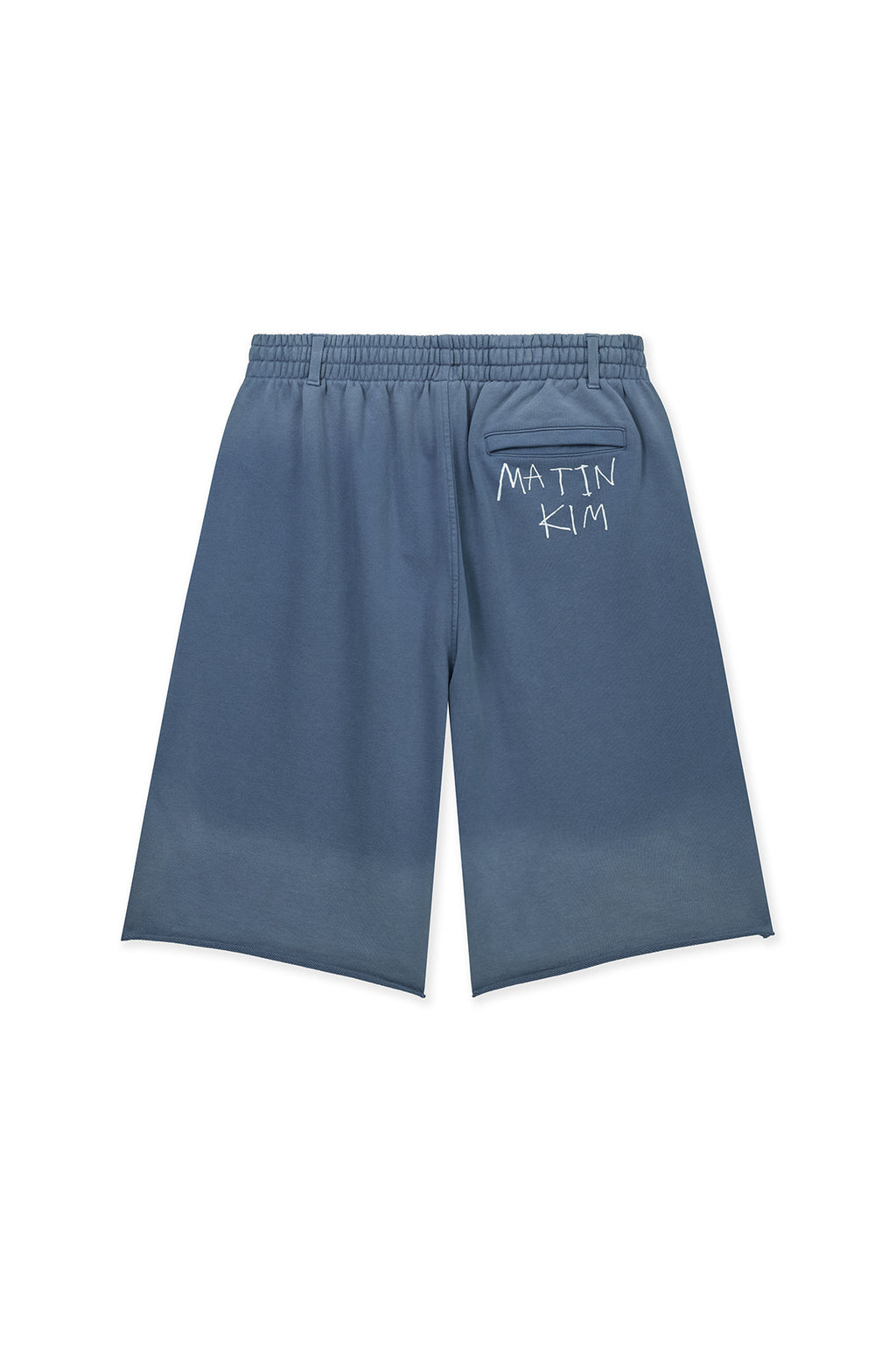 Matin Kim - Vintage Washed Back Logo Bermuda Sweatpants (Smoke Blue) product image 2 | TRAB K-Fashion Australia