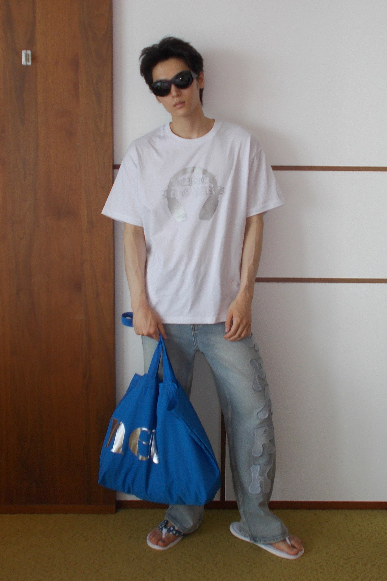 Deinet - Point Logo Shoulder Big Bag (Blue) product image 4 | TRAB K-Fashion Australia