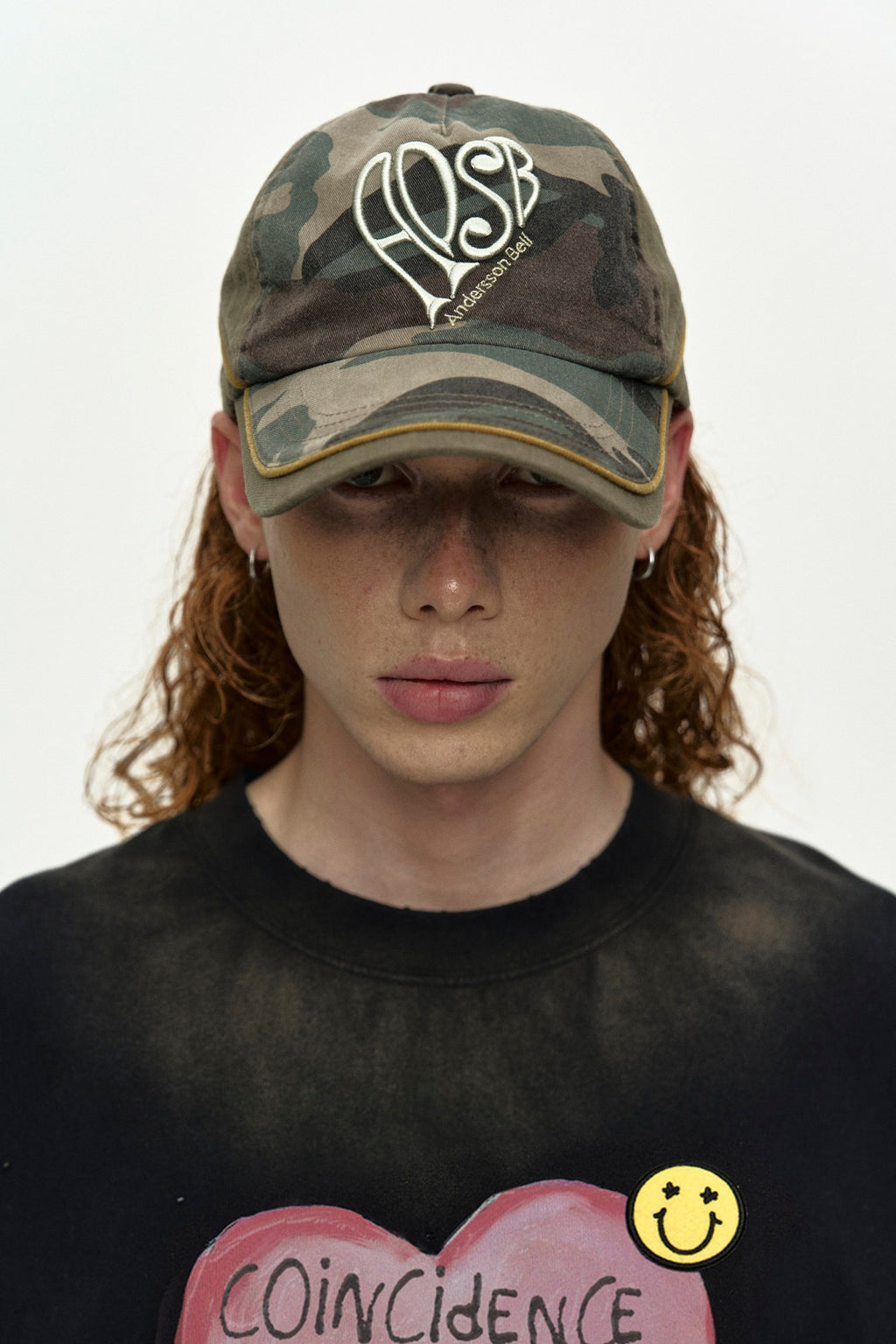 Andersson Bell - (essential) Unisex Heart Logo Embroidery Layered Cap (Khaki) product image 1 | TRAB K-Fashion Australia