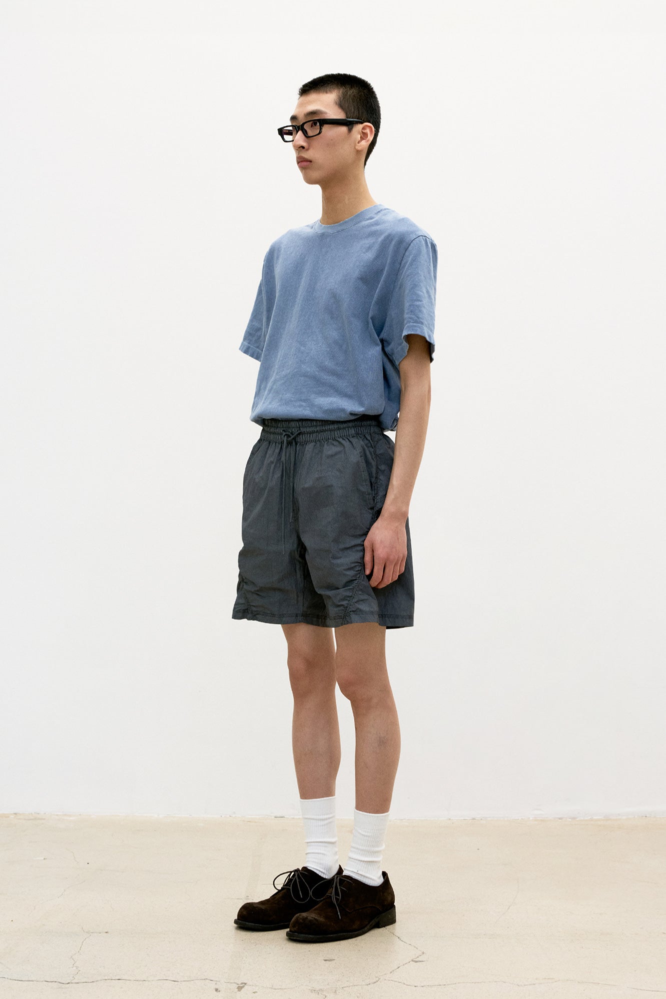 Coor - Garment Dyed Nylon Short Pants (Washed Charcoal) product image 3 | TRAB K-Fashion Australia