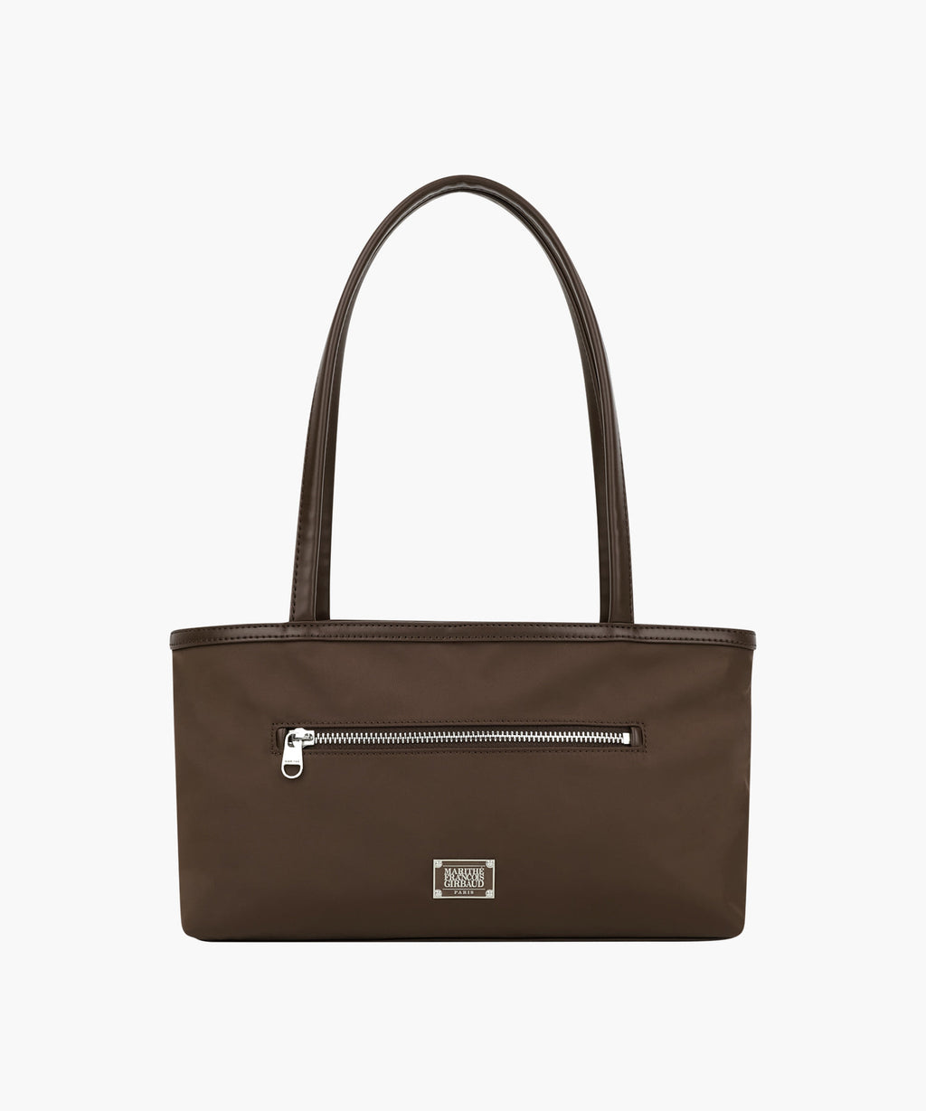 Marithe & Francois Girbaud - Classic Logo Zip Pocket Shoulder Bag (Brown) product image 1 | TRAB K-Fashion Australia