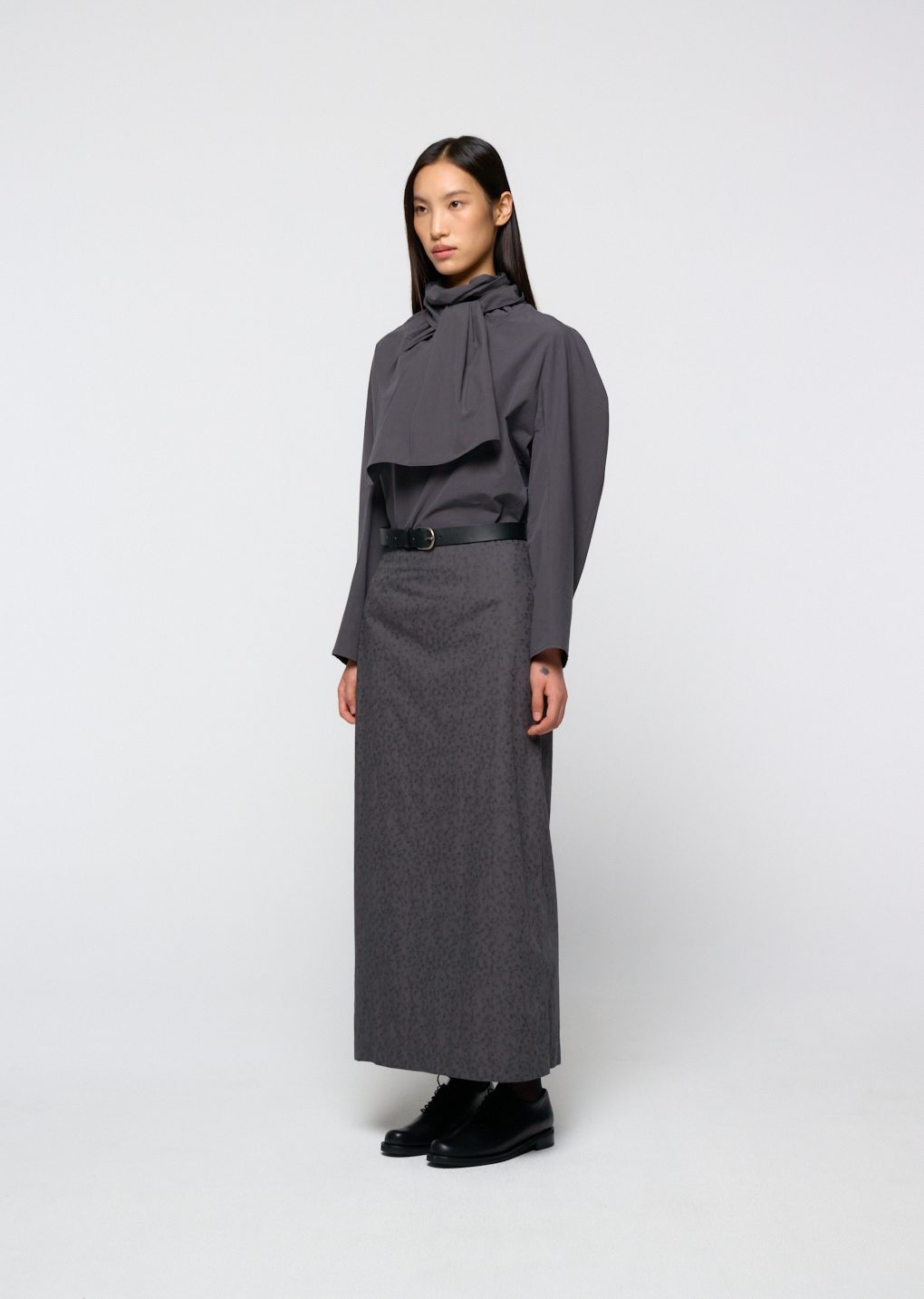 Amomento - [Pre-Order] Cotton scarf top (Charcoal) product image 3 | TRAB K-Fashion Australia