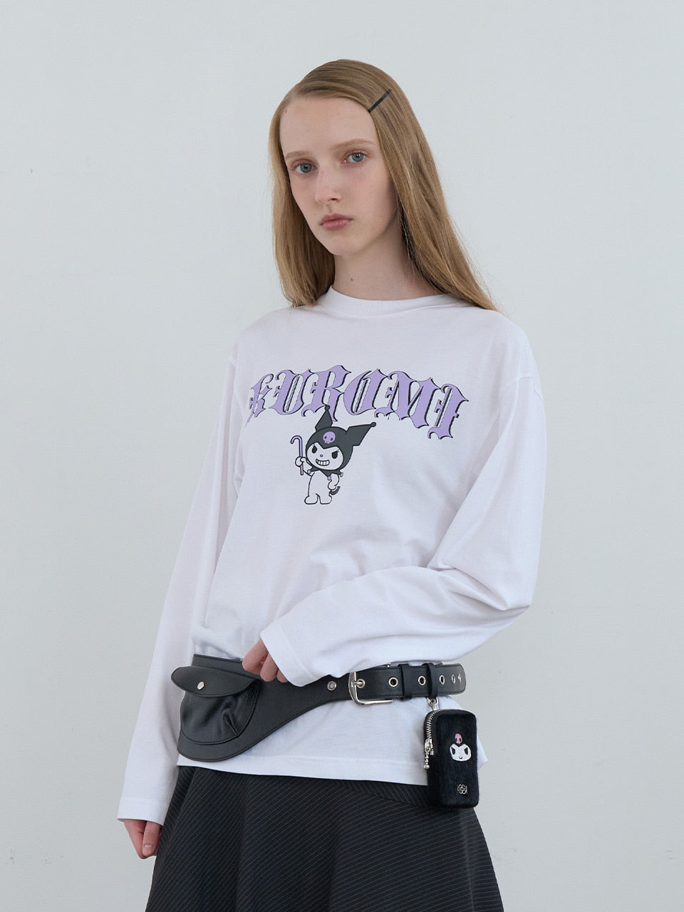 Kijun - Baddie Kuromi Long Sleeve Tee (Off-White) product image 2 | TRAB K-Fashion Australia