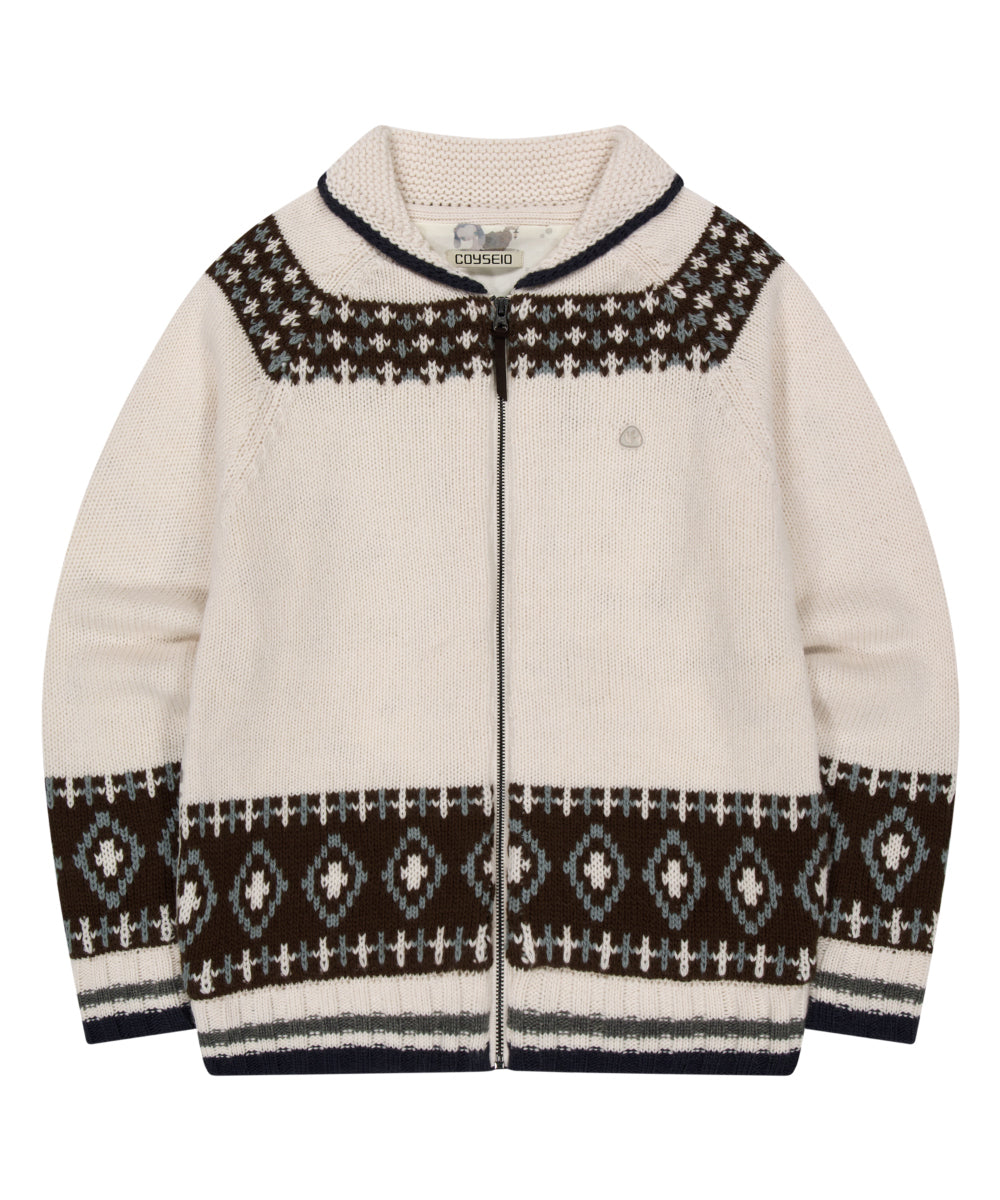 Coyseio - Mossy Cowichan Knit Jacket (Ivory) product image 24 | TRAB K-Fashion Australia
