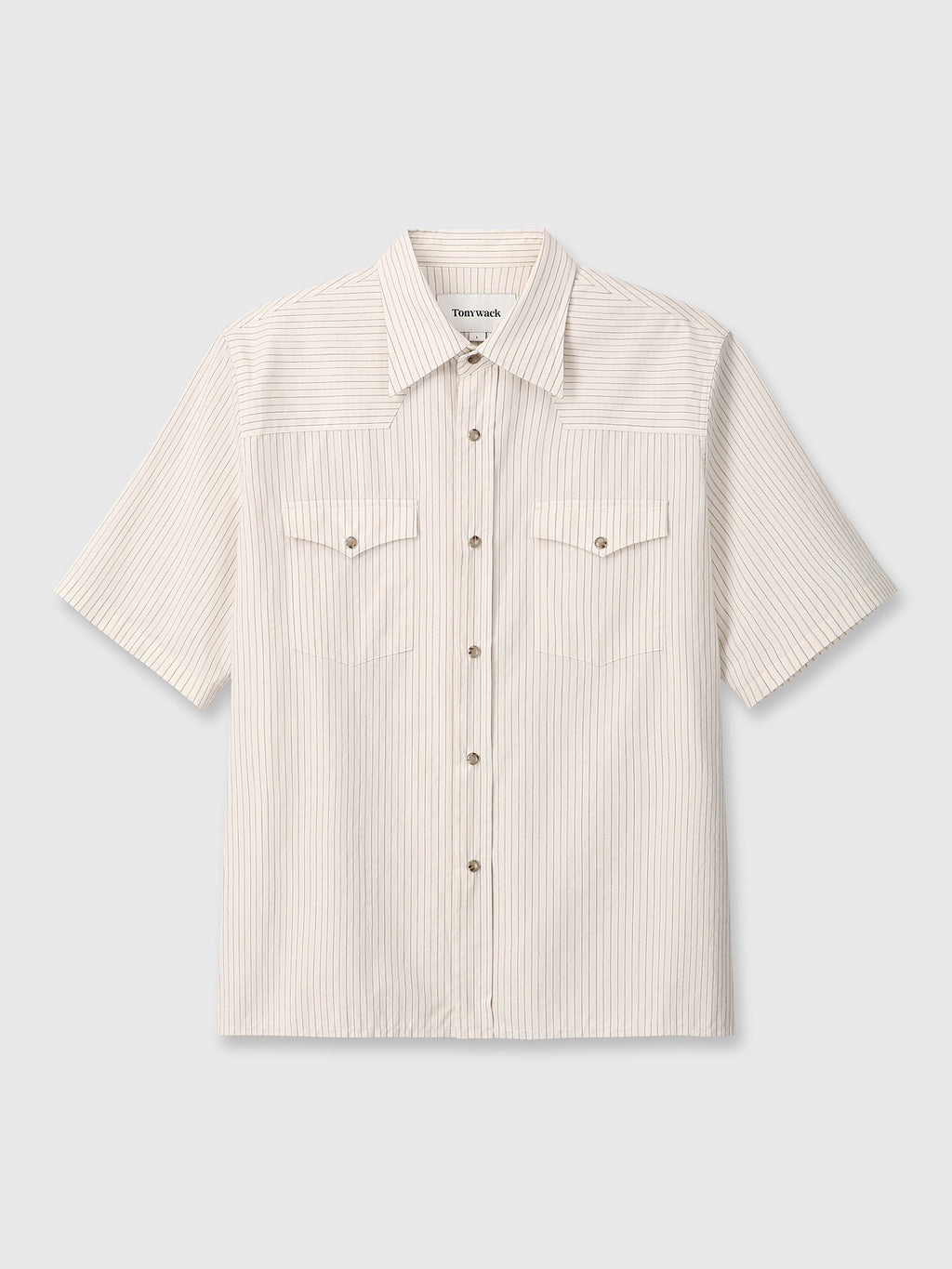Tonywack - Raw-Cut Stripe Check Shirt (Ivory) product image 8 | TRAB K-Fashion Australia