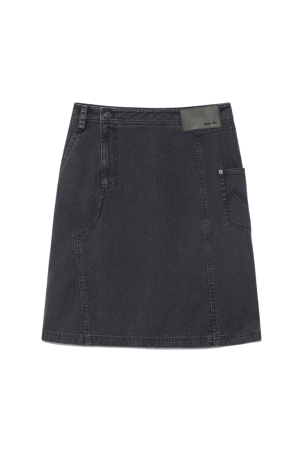 Matin Kim - Side Pocket Point Midi Skirt (Charcoal) product image 1 | TRAB K-Fashion Australia