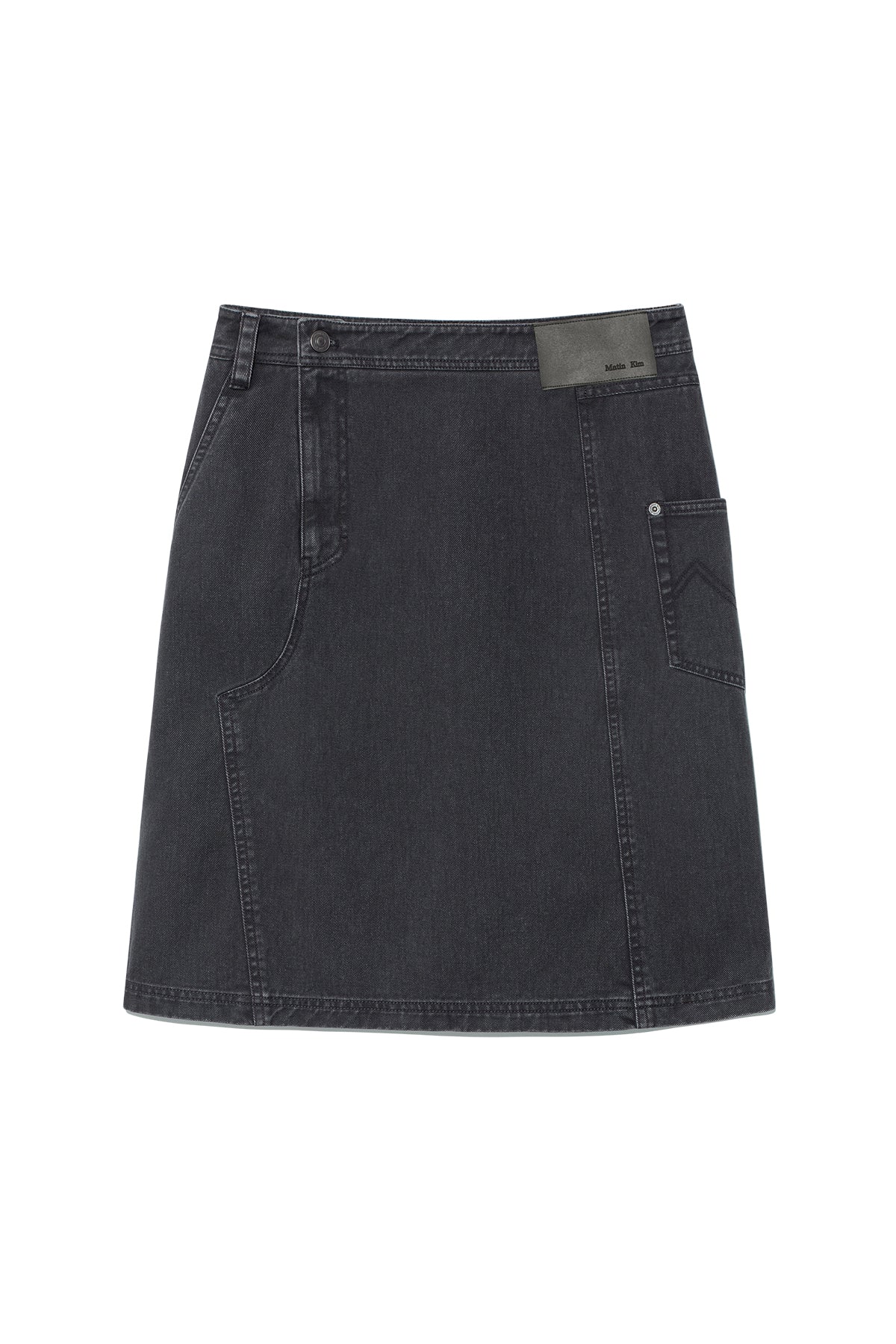 Matin Kim - Side Pocket Point Midi Skirt (Charcoal) product image 1 | TRAB K-Fashion Australia