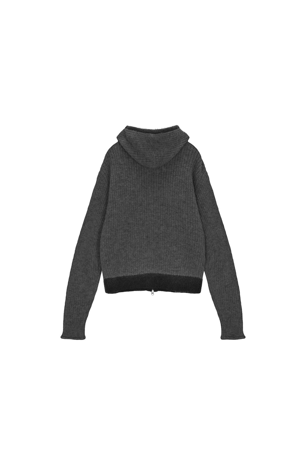 Matin Kim - Brushed Knit Hoody Zip Up (Charcoal) product image 2 | TRAB K-Fashion Australia