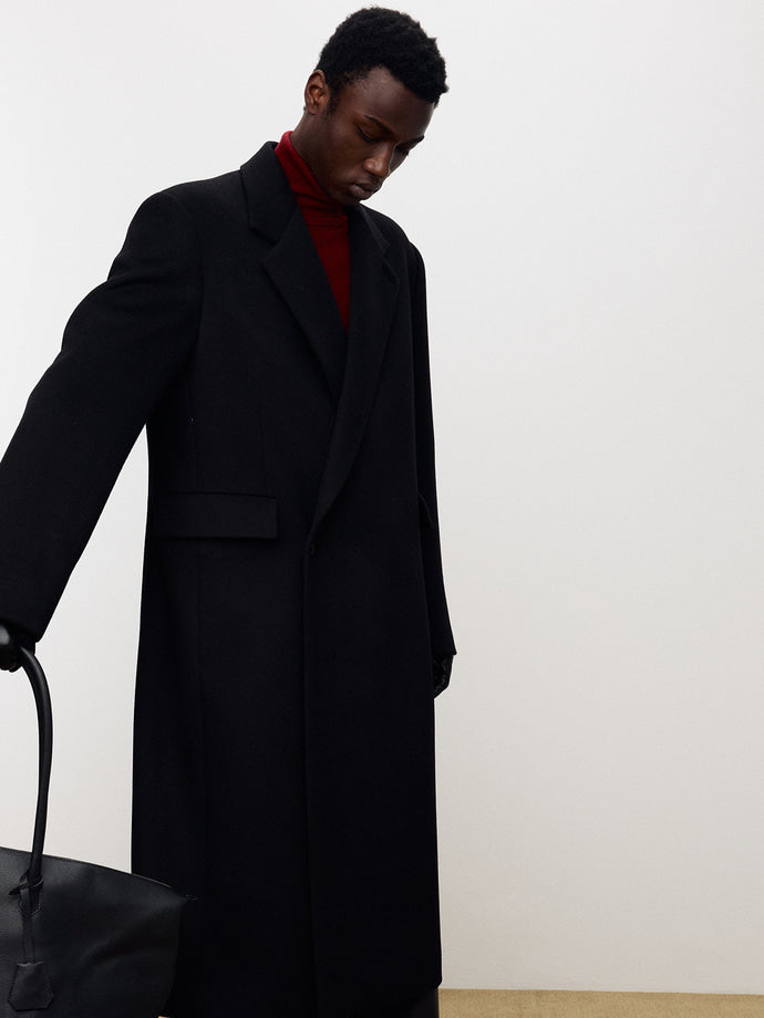 Tonywack - Wool And Cashmere Tailored Wrap Coat (Black) product image 7 | TRAB K-Fashion Australia
