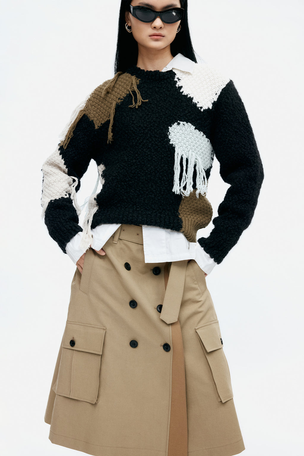 Andersson Bell - Trench Pleats Skirt (Khaki) product image 4 | TRAB K-Fashion Australia