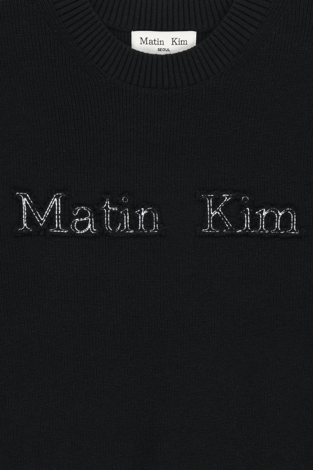 Matin Kim - Matin Applique Logo Knit Pullover (Black) product image 6 | TRAB K-Fashion Australia