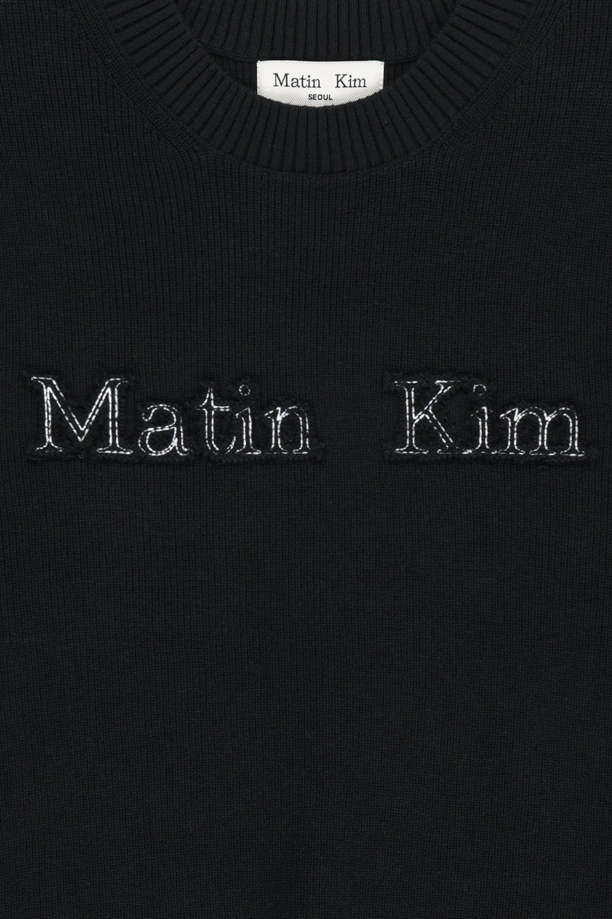 Matin Kim - Matin Applique Logo Knit Pullover (Black) product image 6 | TRAB K-Fashion Australia