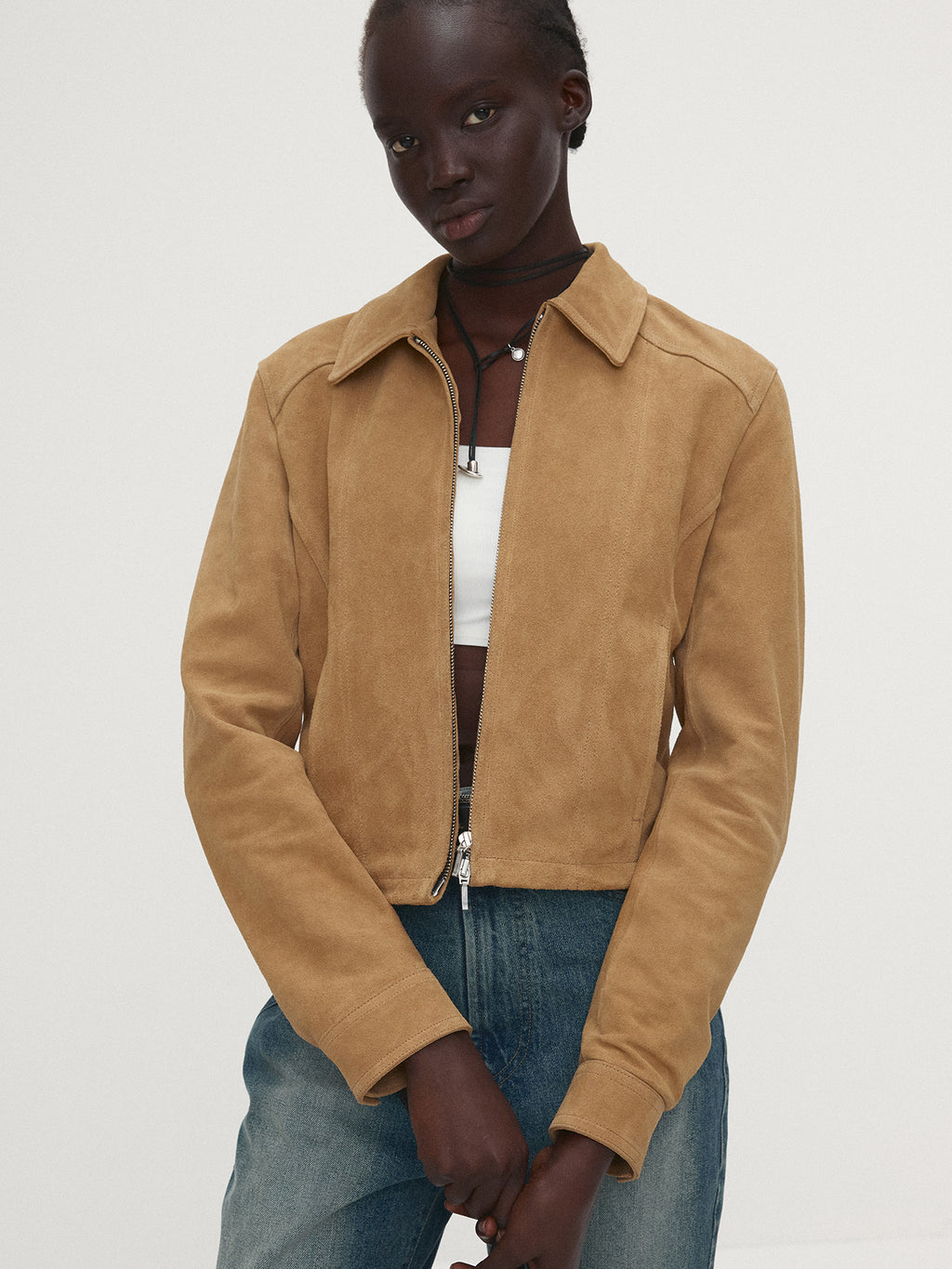 Tonywack - Suede Cropped Jacket (Light Beige) product image 5 | TRAB K-Fashion Australia