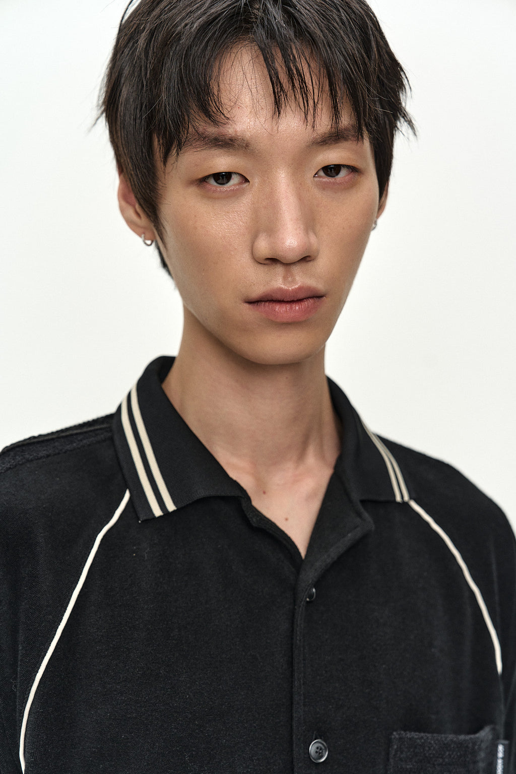 Andersson Bell - Lagos Terry Open Collar Shirt (Black) product image 7 | TRAB K-Fashion Australia
