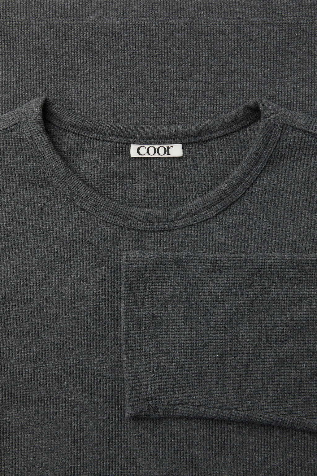 Coor - Regular Fit Waffle Long Sleeve (Charcoal) product image 5 | TRAB K-Fashion Australia
