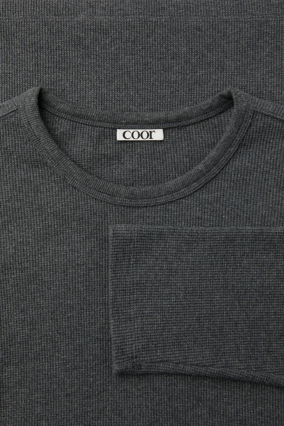 Coor - Regular Fit Waffle Long Sleeve (Charcoal) product image 5 | TRAB K-Fashion Australia