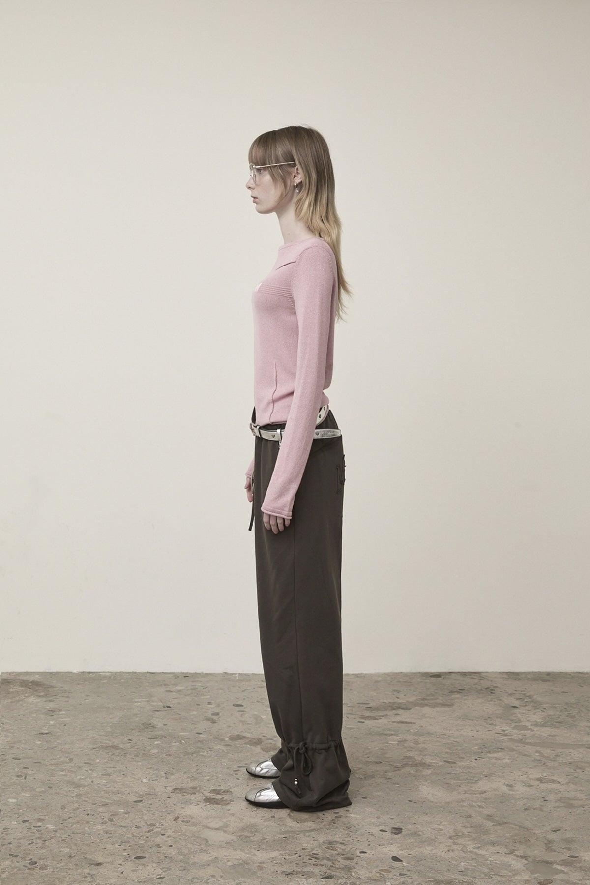 Matin Kim - Glitter Slim Logo Knit Top (Pink) product image 6 | TRAB K-Fashion Australia