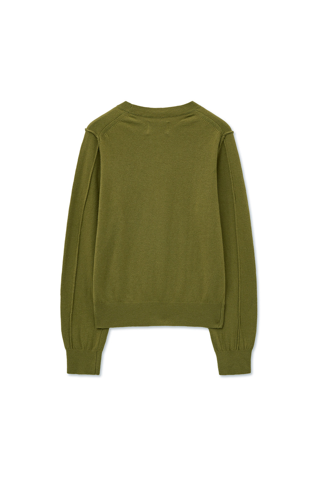 Matin Kim - Cashmere Blended Round Knit Pullover (Olive) product image 2 | TRAB K-Fashion Australia