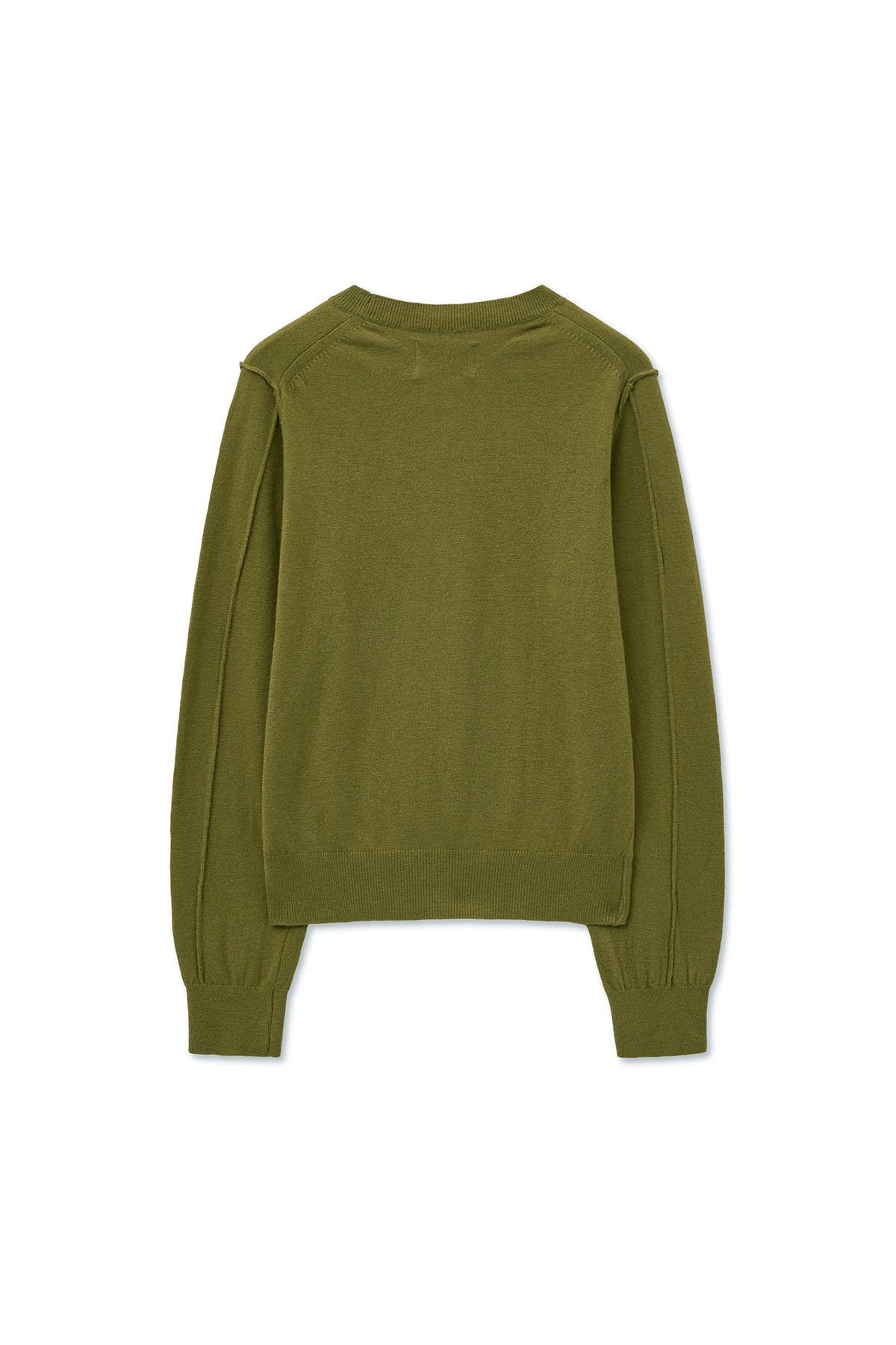 Matin Kim - Cashmere Blended Round Knit Pullover (Olive) product image 2 | TRAB K-Fashion Australia
