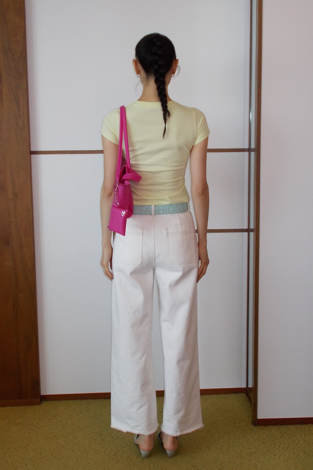 Deinet - Rose Typo Graphic T-Shirt (Light Yellow) product image 5 | TRAB K-Fashion Australia