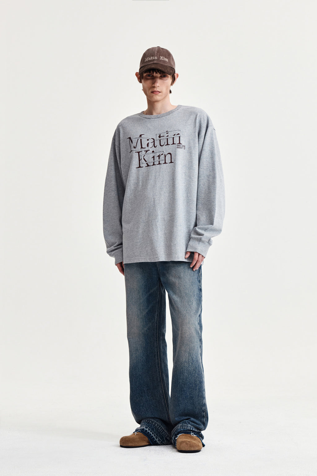 Matin Kim - Patch Graphic Long Sleeve Top (Grey) product image 13 | TRAB K-Fashion Australia