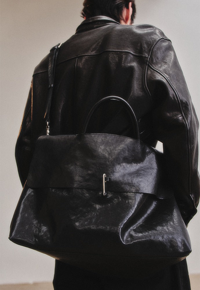 Art if acts - Leather Weekend Bag (Black) product image 1 | TRAB K-Fashion Australia