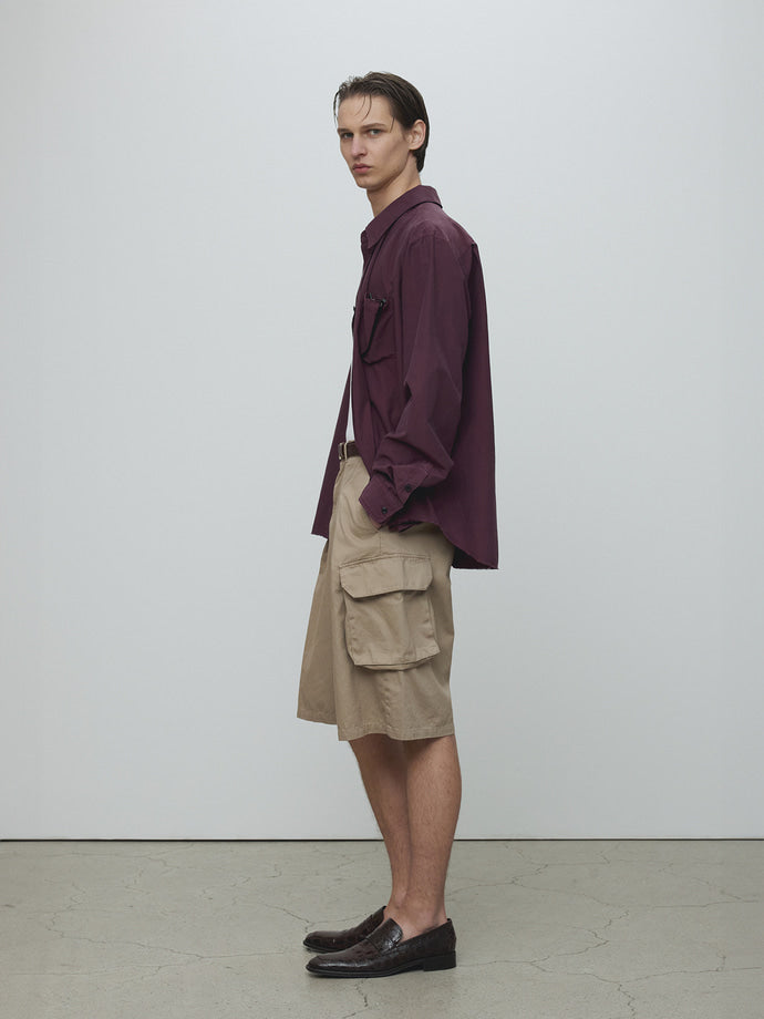 Tonywack - Silk Cotton Garment-Dyed Shirt (Faded Burgundy) product image 3 | TRAB K-Fashion Australia