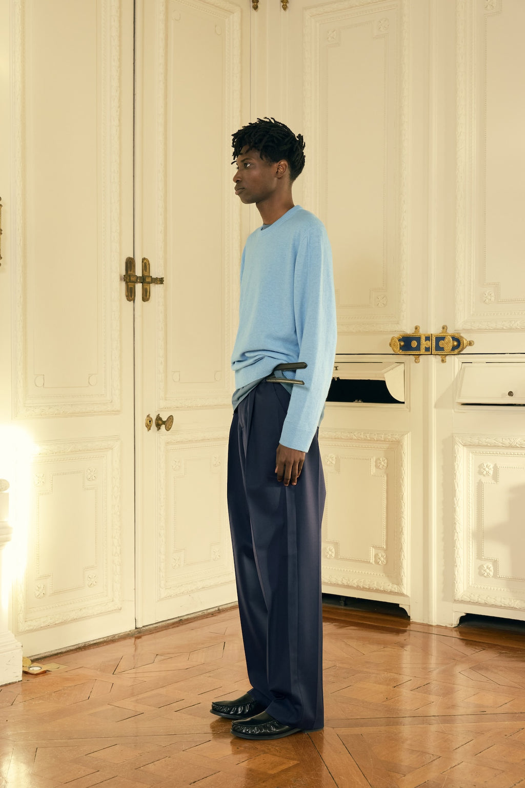 STU - Pin Tuck Round Neck Knit (Sky Blue) product image 2 | TRAB K-Fashion Australia