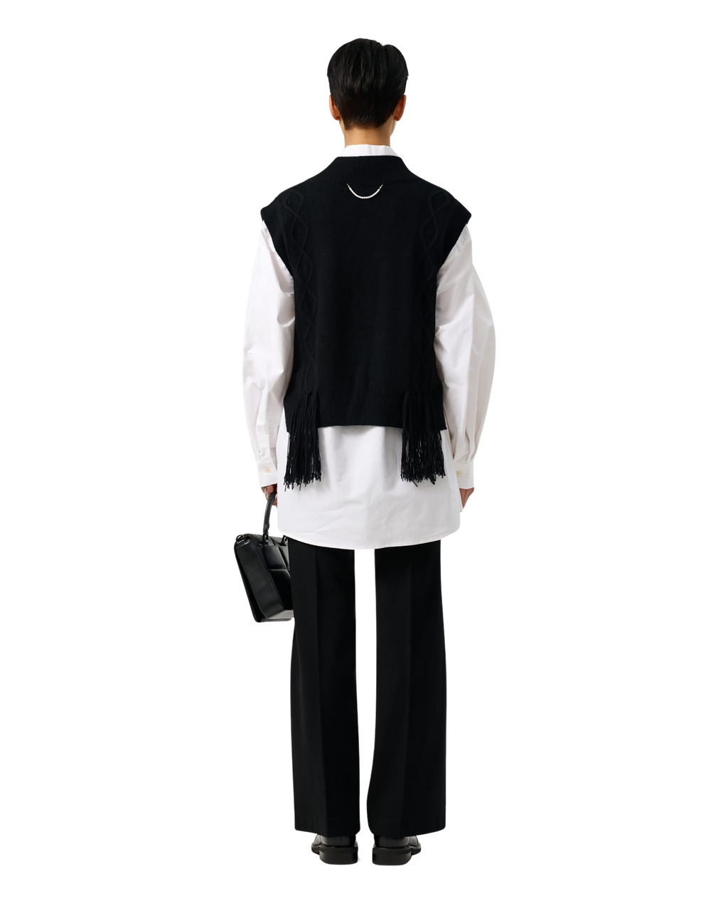 Kimhe Kim - Fringed Knit Vest (Black) product image 10 | TRAB K-Fashion Australia