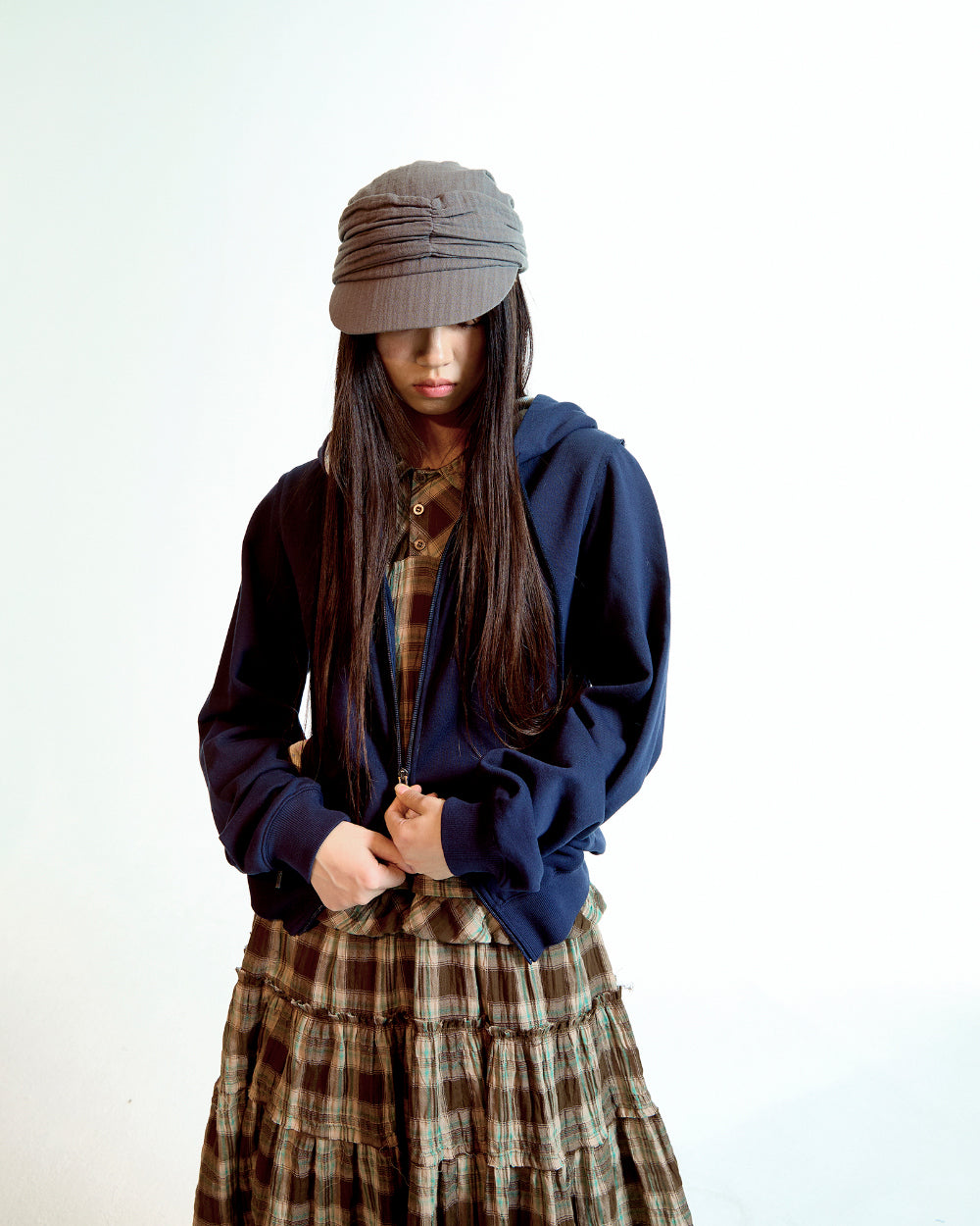 Coyseio - Flower Point Zip-Up Hoodie (Navy) product image 4 | TRAB K-Fashion Australia